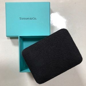 Genuine Tiffany empty suede earring box & blue box